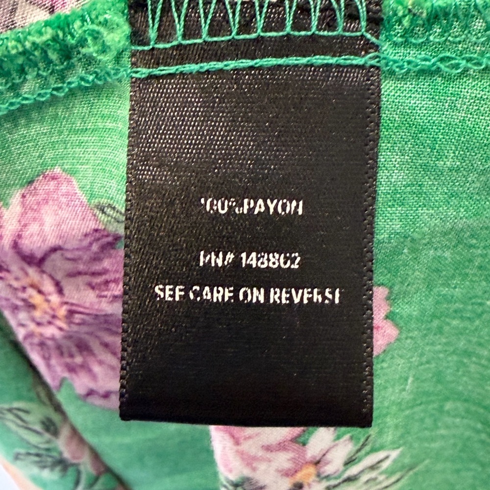Torrid Green Floral Smocked Challis Midi Dress | Boho Garden Party Vibe Size 2XL - Picture 9 of 9